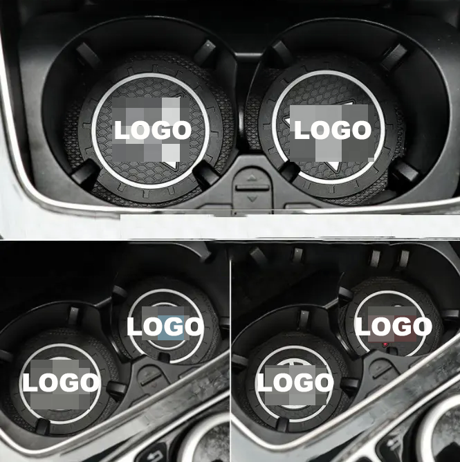 PVC Car Water Cup Pad Coaster - Universal Anti-Skid Bottle Holder Mat for Auto Interior