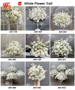 SMOOTH Explosive Models <b>Artificial</b> <b>White</b> <b>Rose</b> Flowers Ball Wedding Flowers Centerpieces Table Candlestick Flowers Ball - Product Image 3