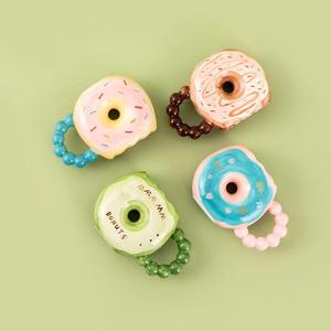 Taza de Cerámica Creativa con Forma de Donut para Beber Agua, Linda Taza de Color Caramelo para Estudiantes, Parejas, Regalo de Dibujos Animados - Product Image 2