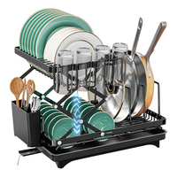 Étendoir de séchage pliable Séchage de cuisine Égouttoir à vaisselle Séchoir Support de stockage et organisateur de bol Support de stockage de plaque