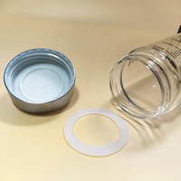 Bouteille d'eau en verre borosilicate de haute qualité 300 ml, tasse hermétique pour lait de soja avec échelle graduée et couvercle en acier inoxydable pour jus, bière, thé glacé
