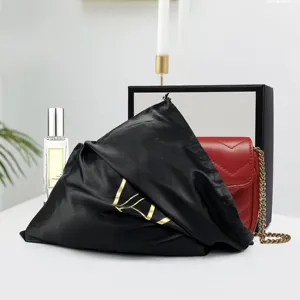 Wholesale Custom High Quality Black Satin Dust Bags for Clothes Bags Big Satin Pouch Drawstring Bag