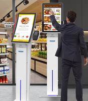 Kiosque de paiement en libre-service sur pied de 23,6 pouces avec lecteur NFC et scanner, imprimante thermique