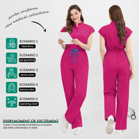 Combinaison Médicale Personnalisée Respirante et Douce avec Fermeture Éclair, Hauts Élégants et Pantalon Large – Uniforme d'Infirmière pour Professionnels de Santé