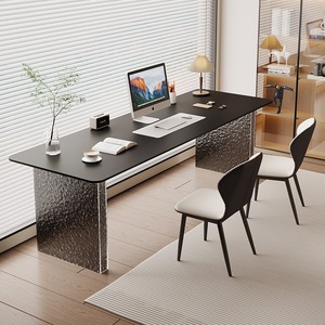 <span class=keywords><strong>Escritorio</strong></span> de sofá de viento silencioso <span class=keywords><strong>blanco</strong></span>, mesa de ordenador pública doble larga con cómodos asientos detrás para el hogar o la oficina - Product Image 2
