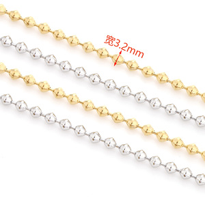 Cadena de cuentas de diamante de acero inoxidable chapada en oro para decoración de joyería y ropa. - Product Image 2