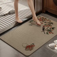 Tapis de sol en caoutchouc aspect lin, absorbant l'eau, antidérapant, avec envers en caoutchouc, tapis d'entrée à séchage rapide
