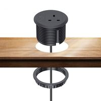 13A UK Office Furniture Universal Power Smart Round Desk Grommet Socket avec 2 TYPE-C Hidden Encastré Round Power Strip Socket