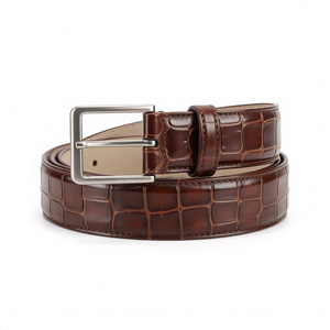 Ceinture en cuir de crocodile véritable pour <span class=keywords><strong>homme</strong></span>, personnalisée, embossée, en peau d'alligator blanche - Product Image 6