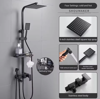 Robinet de salle de bain 4 fonctions écoénergétique et écologique, eau chaude/froide, portable, à poignée unique, avec douchette pluie et ensemble de douche éco-bain