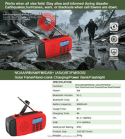 Radio d'urgence portable, haut-parleur sans fil, manivelle, banque d'alimentation solaire, alarme SOS, étanche, qualité tactique, radio mondiale HD DAB+