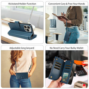 Funda para iPhone 17, 16 Pro Max, Multifuncional, Tipo Flip, Antigolpes, Protectora para iPhone 15 - Product Image 5