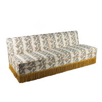 Sofá de Tres Plazas con Estampado Floral, Tapizado en Tela Tradicional con Esponja, Mueble de Sala de Estar Vintage Ecológico con Flecos