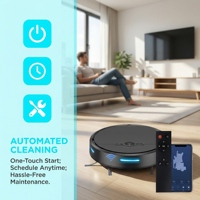 Robot aspirateur et serpillière intelligent tendance pour nettoyage automatique humide/sec pour la maison, l'hôtel, la voiture - Matériau plastique avec fonction de balayage