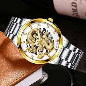 Montres bon marché Nouvelle <span class=keywords><strong>montre</strong></span> de haute qualité en or gaufré pour hommes <span class=keywords><strong>Montre</strong></span> populaire en or avec bracelet en acier mature - Product Image 6