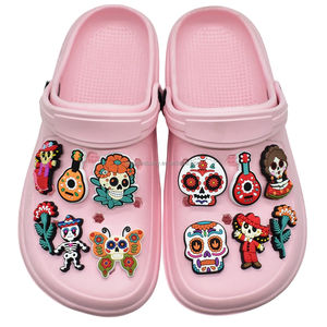 Festa messicana delle scarpe morte regalo di promozione del fascino del giorno della morte del Messico decorazione di scarpe in gomma Dia De Los Muertos Clog Shoe Charms - Product Image 3