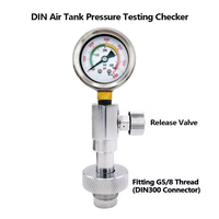 Vérificateur de pression d'air haute pression ZimaKyfa 400 bars en alliage d'aluminium argenté, compatible HPA/CO2, avec échelle PSI pour plongée sous-marine DIN