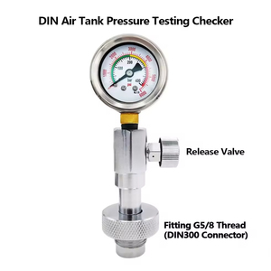 Manómetro de Alta Presión de 400 Bares para Tanque de Aire de Acero Inoxidable para Buceo con Válvula DIN y Reguladores - Product Image 5