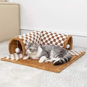 Nid tunnel pour chat confortable avec motif solide refuge fermé écologique pour toutes les saisons en ligne grotte de chat d'hiver chaud populaire - Product Image 2