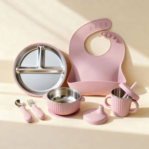 Juego de Alimentación para Bebés de Acero Inoxidable 304 con Plato Dividido de Fuerte Succión, Apto para Lavavajillas, Personalizado por el Fabricante - Product Image 2