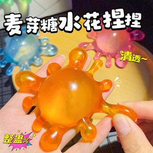 Clear Water Drop Shaped <b>Squishy</b> Toy Maltose Filled Slow Rising Squeeze Toy Cold Touch Stress Relief Fidget Toy - Product Image 4