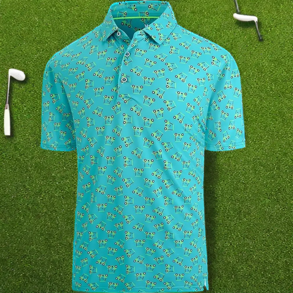उच्च गुणवत्ता वाली पोलो टी-शर्ट कस्टम मुद्रित फ्लोरल रेगुलर फिटेड गोल्फ टीशर्ट्स पॉलिएस्टर स्पैन्डेक्स त्वरित सुखाने वाली गोल्फ पोलो शर्ट्स