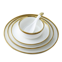 <strong>Best</strong> <strong>Sellers</strong> Wholesale 10 Inch Oval White Porcelain Gold Plated Ceramic Dinnerware <strong>Set</strong> <strong>Dinner</strong> Plate for Party