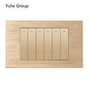 Panneau d'interrupteurs général en aluminium brossé, prise murale, interrupteur mural 1/2/3/4/5/6 voies - Product Image 6