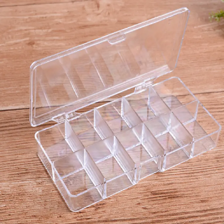 Großhandel Kunststoff Aufbewahrung boxen Transparent Grid Schmuck Organizer Box Lagerung