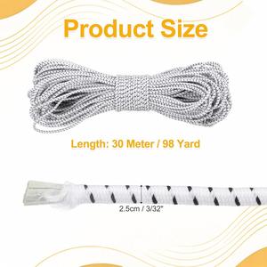 2.5mm (3/32 Inch) Elastic Cord Heavy Duty Polyester Shock Bungee Rope for DIY Crafting Kayak Gear <b>Tarp</b> Tie Canopy Use - Product Image 3