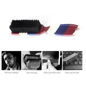 Wholesale Custom logo Brush Mini Barber Salon <strong>Neck</strong> Clean Brush Barber <strong>Knife</strong> Old-fashioned Oil men hair brush - Product Image 4