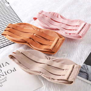 Sujetador inalámbrico transpirable de una pieza sin costuras con copa completa para mujer, sin espalda, sin tirantes, con almohadilla antideslizante y pecho envuelto en hilo - Product Image 5