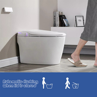 Vente chaude articles sanitaires rinçage automatique télécommande siège chauffant une pièce interrupteur de capteur de toilette réservoir d'eau intégré certifié CE