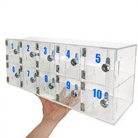 Casier à téléphone portable transparent portable avec serrures et clés, armoire de rangement murale en acrylique