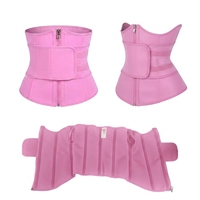 Faja colombiana moldeadora en forma de W de látex con soporte para abdomen y control de cintura para mujer con velcro