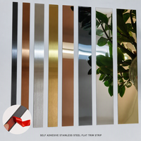 Pita Lis Dekoratif Dinding & Plafon Bahan Stainless Steel Perekat Sendiri Warna Titanium Gold Black Rose