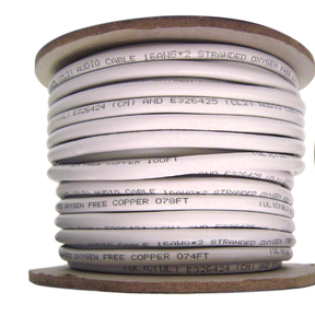 Câble de haut-parleur premium 16 AWG à 2 conducteurs, fil de haut-parleur blanc 16 AWG - Product Image 1
