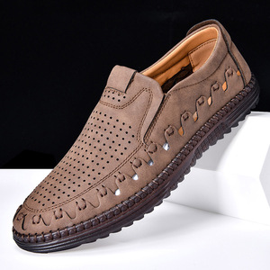 Nuove Scarpe Casual da Uomo in Pelle Cucite a Mano, Slip-On Oversize Traspiranti e Leggere per Esterni 2515 - Product Image 5