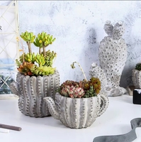 Moule en silicone CEMSINK pour pot en ciment série Cactus, plantes vertes, succulentes, fleurs en béton