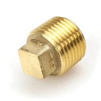 Bouchon de tuyau carré en laiton, fileté mâle, pour applications d'étanchéité hydraulique et pneumatique en plomberie
