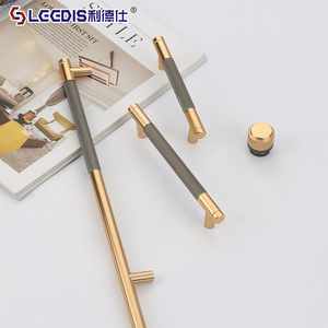 LGDIS Gold Gray Aluminum Alloy Bar Handle Minimalist <b>Wardrobe</b> Drawer Cabinet Hardware 6850 - Product Image 1