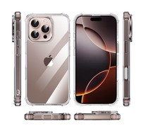 MoKo antichoc anti-rayures Transparent clair TPU PC étui de protection pour téléphone 2025 pour iPhone 16 Pro Max Plus