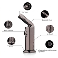 Briquet torche JOBON Jet Blue Flame au gaz butane rechargeable, coffret cadeau, design minimaliste pour accessoires de fumeur, logo personnalisé