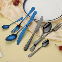 Ensemble de couverts en acier inoxydable finition miroir, couteau, fourchette, cuillère, cuillère à café pour la maison, la cuisine et les restaurants