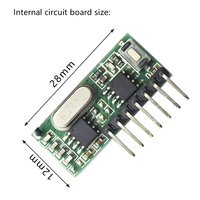 RXB15 433MHz sans fil RF ASK 4CH Module de réception Télécommande Superhétérodyne RX Module de réception avec fonction de décodage