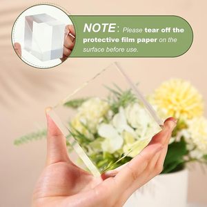 4 miếng 3x3x2 <span class=keywords><strong>Acrylic</strong></span> hiển thị vuông khối rõ ràng đánh bóng <span class=keywords><strong>Acrylic</strong></span> Cube trang sức hiển thị đứng Vòng Showcase hiển thị chủ - Product Image 3