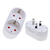 Adaptateur de voyage E-020-7 Schuko européen Allemagne, double prise vers prise britannique de type G, pour Singapour, Malaisie, Émirats arabes unis, Hong Kong