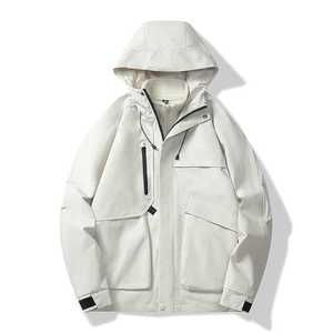 Men Windproof Outdoor Jacket With Hood Fleece Lined For Autumn Winter Wear - Product Image 2