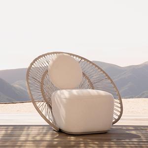 Luxury Modern Balcony Furniture Outdoor Single Double Seats Aluminum Metal Modular Rope Woven Outdoor - Product Image 1