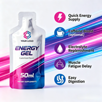 Gel Énergétique Électrolytes Marque Blanche GMP 30ml 50ml Formule Personnalisée OEM/ODM Gel Nutrition Sportive pour Coureurs Cyclistes Endurance